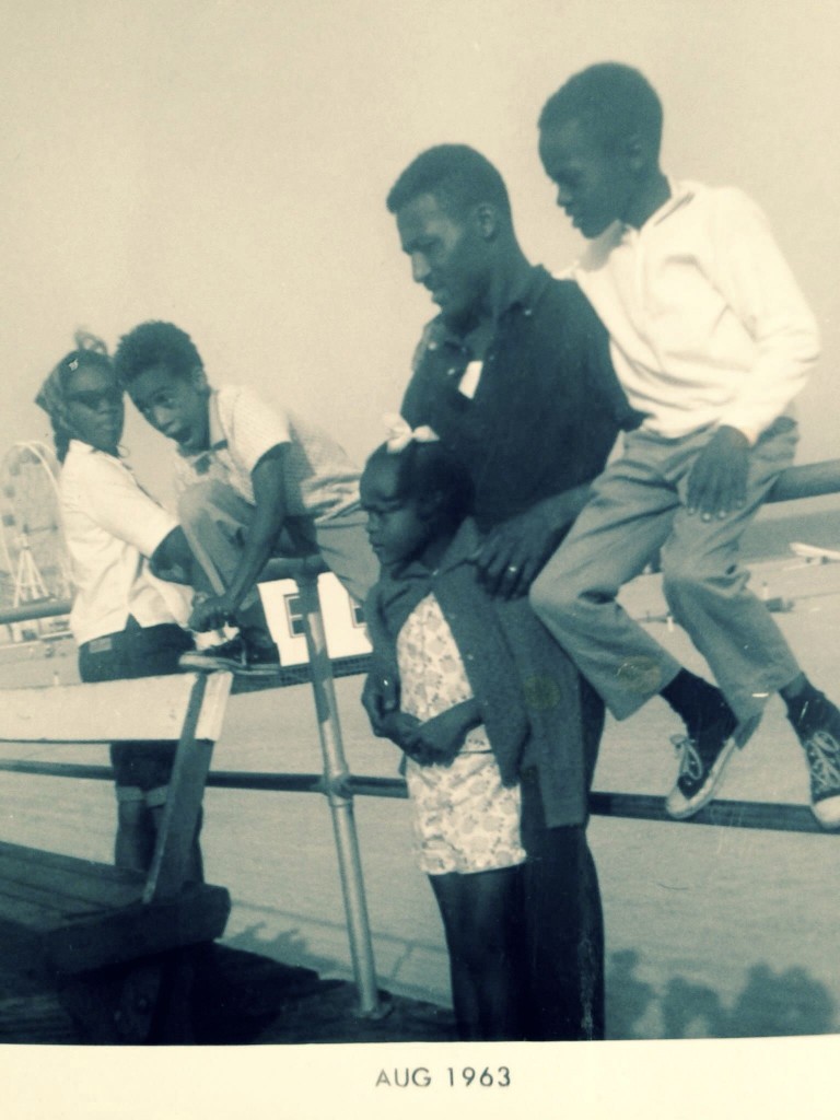 At Atlantic City Beach with Mom, neighbor, Dad, me and brother Keith