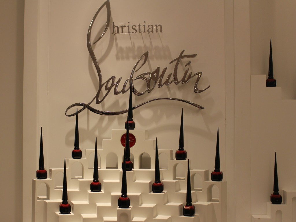 Louboutin Nail Polish display at Saks in NYC.