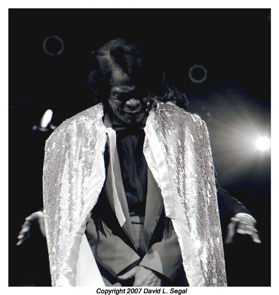 David L. Segal photo of James Brown wearing his famed cape.