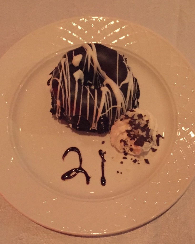 2015 Club 21 Dinner Dance Chocolate Baby Bundt with White Chocolate Drizzle Dessert at the Hershey Lodge. 