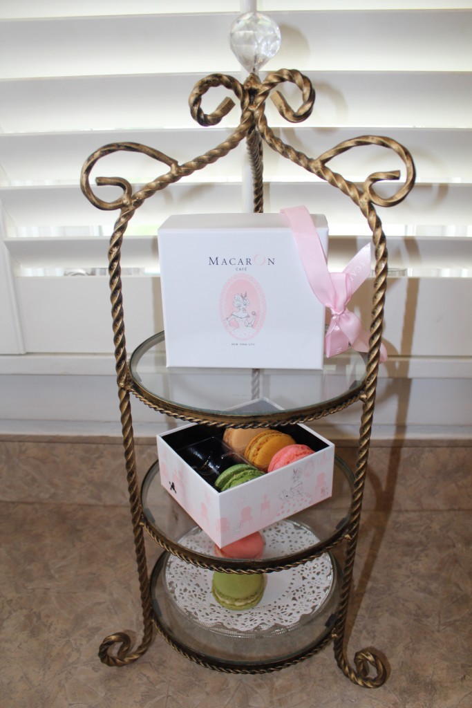 My three tier display of MacarOn Café small luxury gift box that is shippable to everywhere in the United States and Canada.