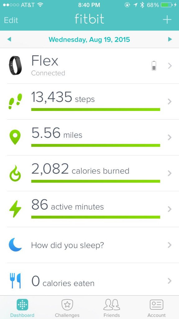 My Fitbit App showing me raising the bar with my steps while achieving 5-pound weight loss last week.