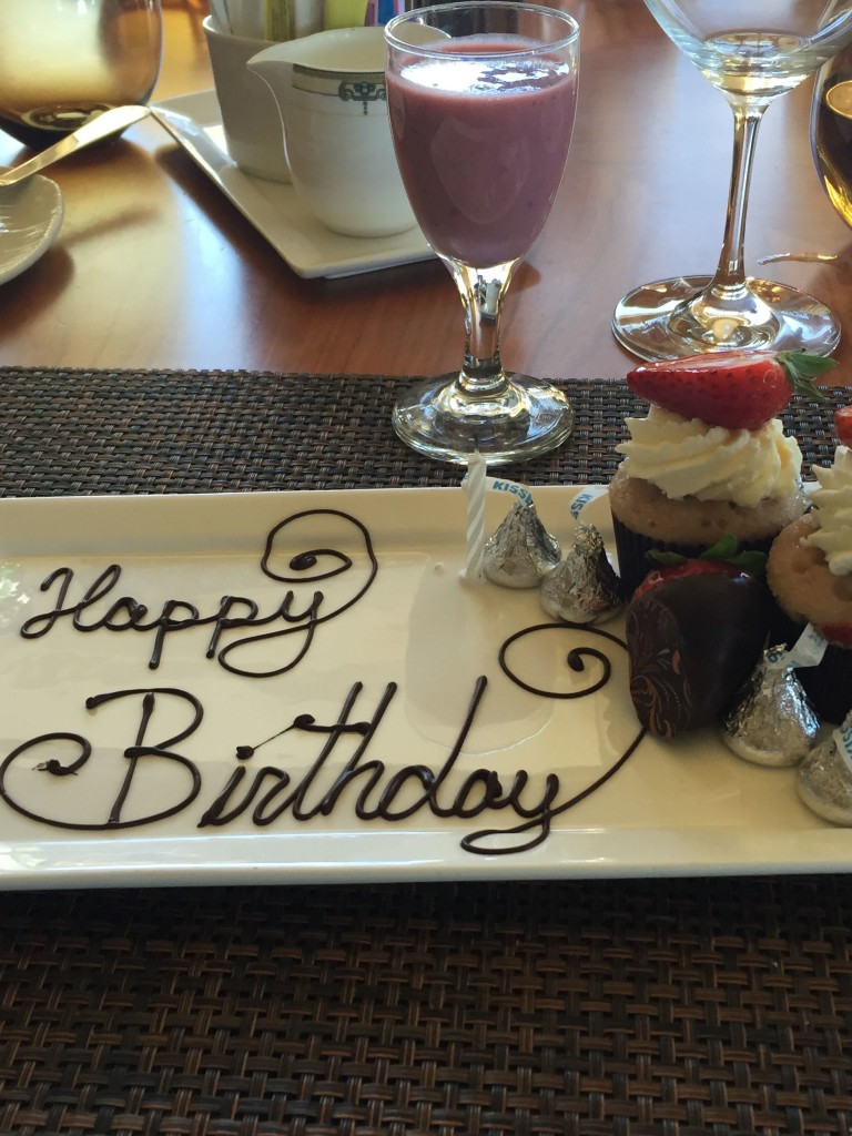 Complimentary birthday dessert at the Circular Dining Room at the Hotel Hershey.