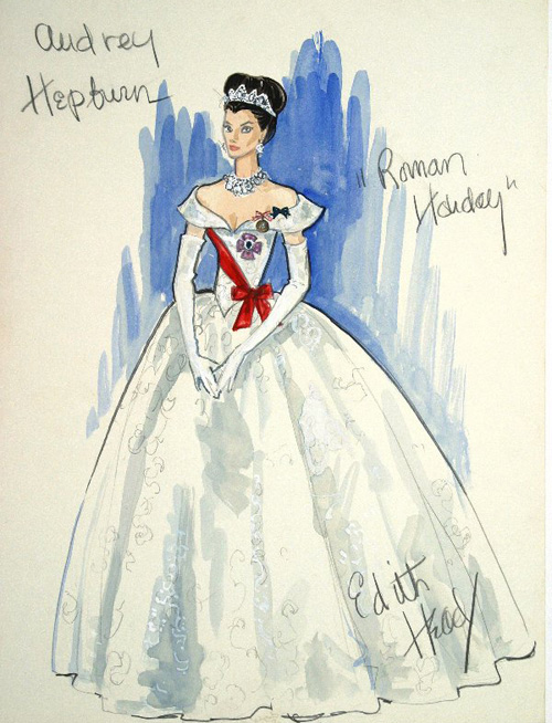 Edith Head designed Audrey Hepburn's dress for her Oscar win for Roman Holiday.
