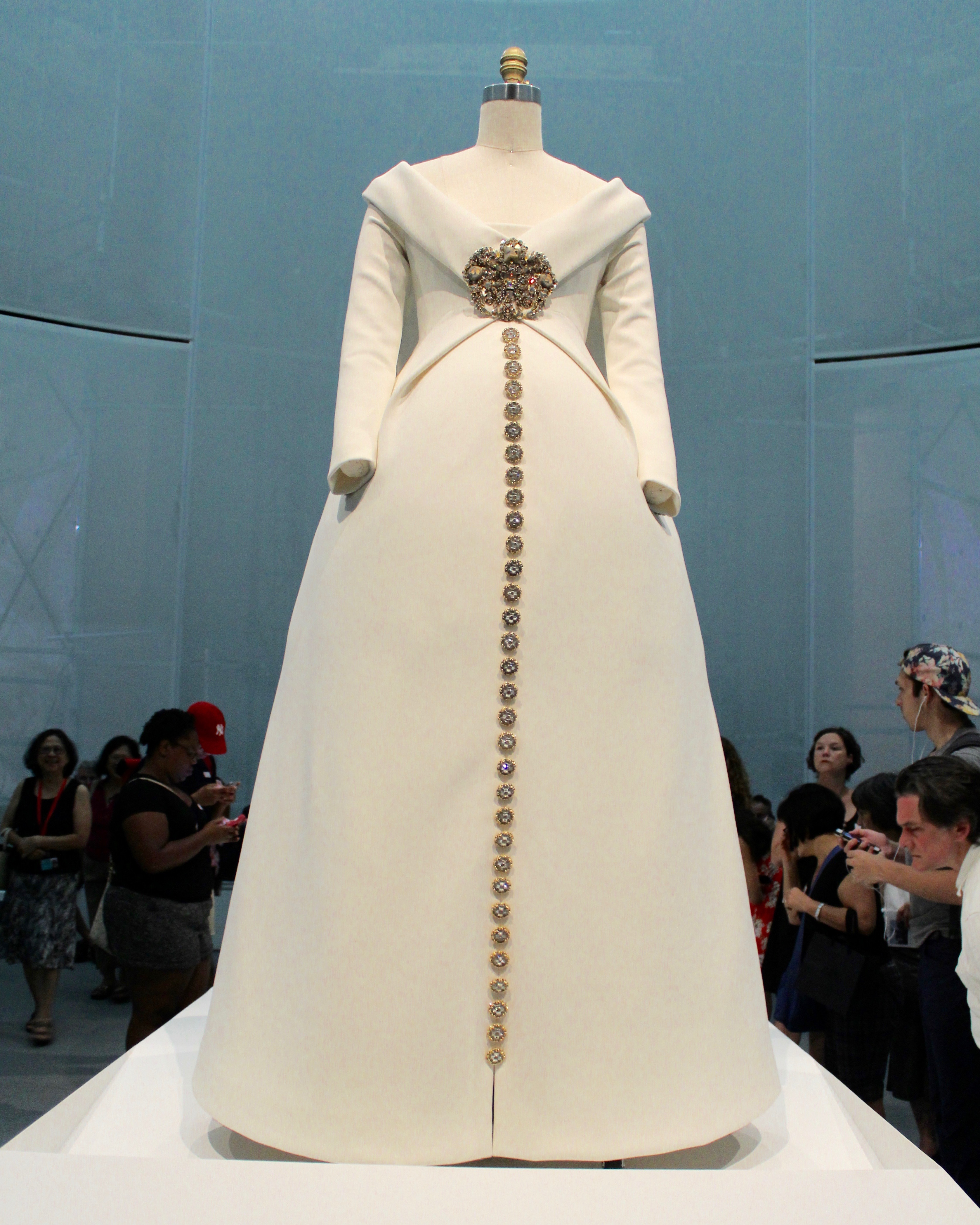 The front of the Karl Lagerfeld wedding dress at the 2016 Metropolitan Museum Costume Institute's Manus x Machina exhibit.