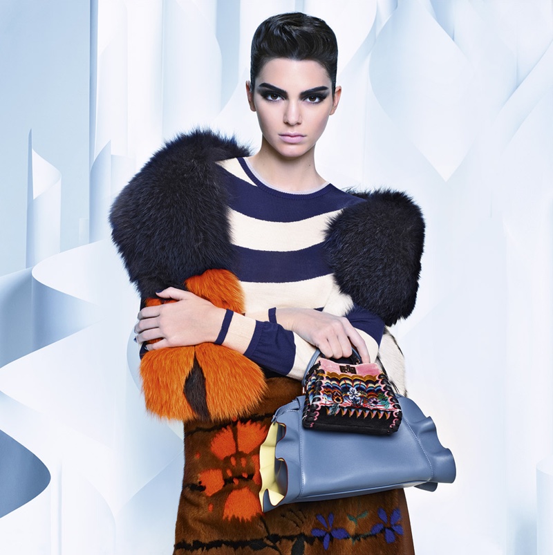 Dior ad with Kendall Jenner wearing Fendi.