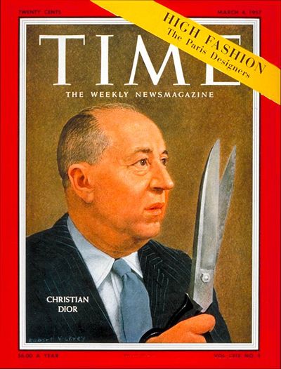 Yes, Mr. Dior. A few months after his death, Christian Dior is the first couturier to make the cover of the prestigious American Time.