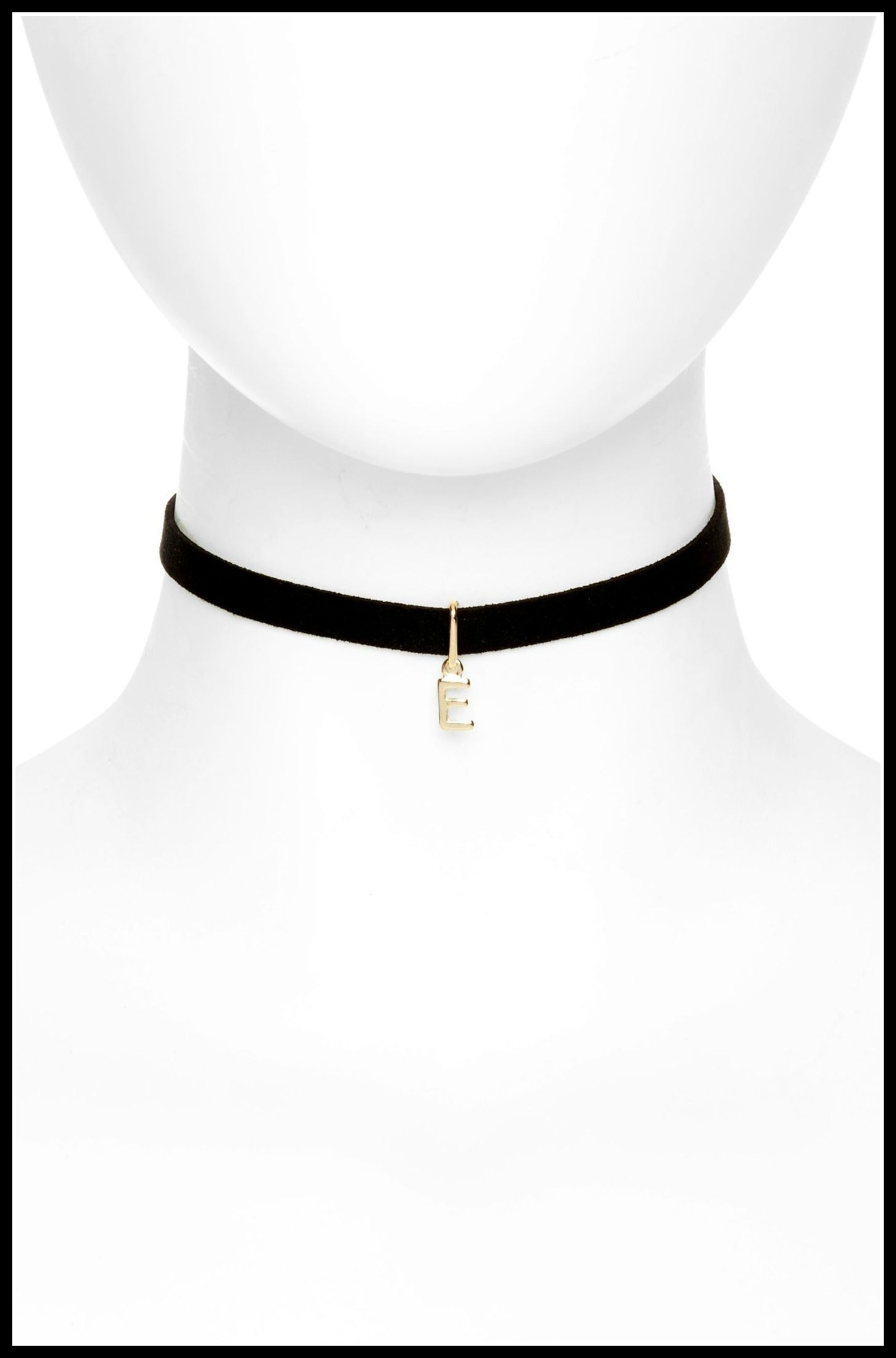 Initial Charm Suede Choker