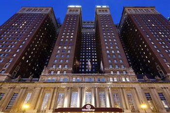 Historic Hilton Hotel on Michigan Avenue in Chicago.