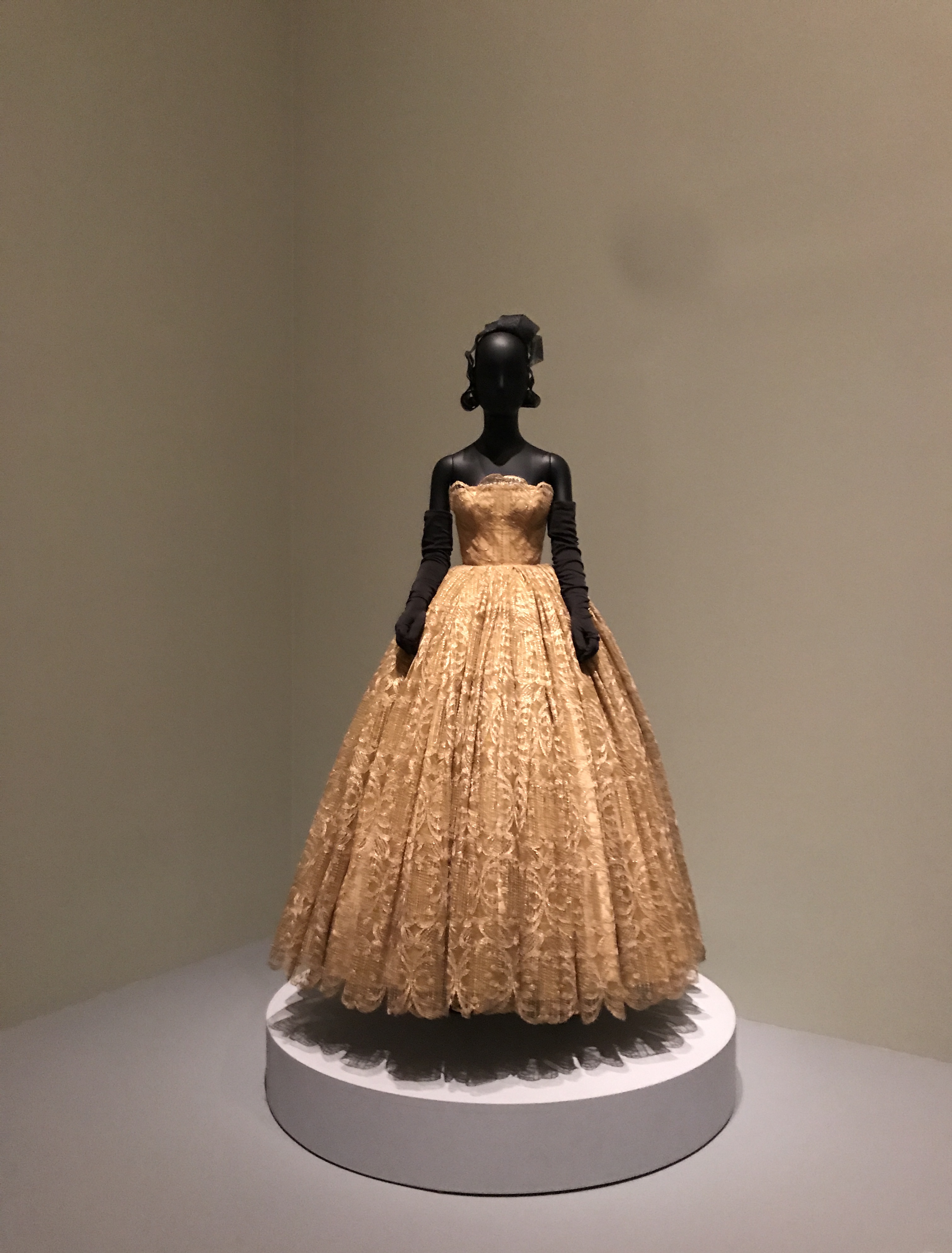 Anne Fogarty gold embroidered gown at the Philadelphia Museum of Art Fabulous Fashion Exhibit