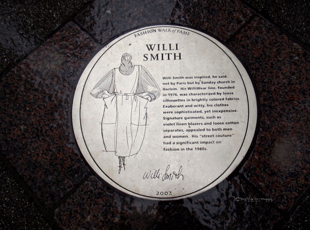 Willi Smith NYC Fashion Walk of Fame Bronze Plaque