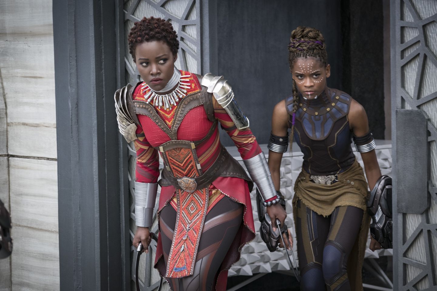 Black Panther wardrobe costumes; Ruth E. Carter Afrocentric costumes from Black Panther
