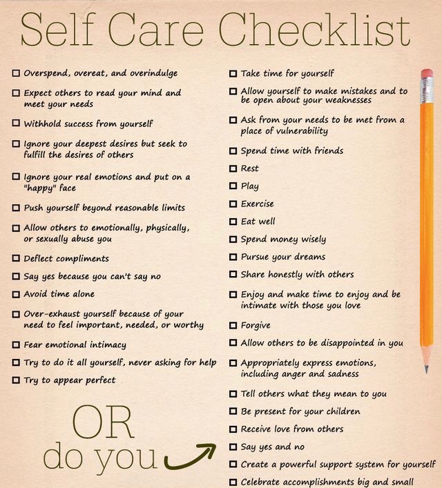 SelfCare Mental Health Checklist