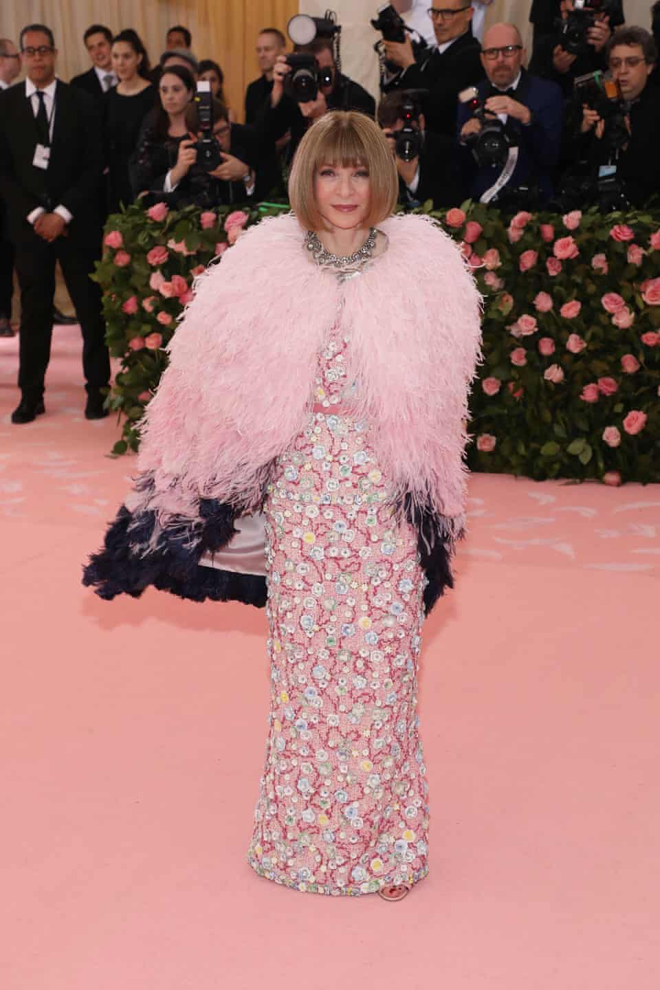 Anna Wintour at the 2019 Met Gala Red Carpet wearing Chanel