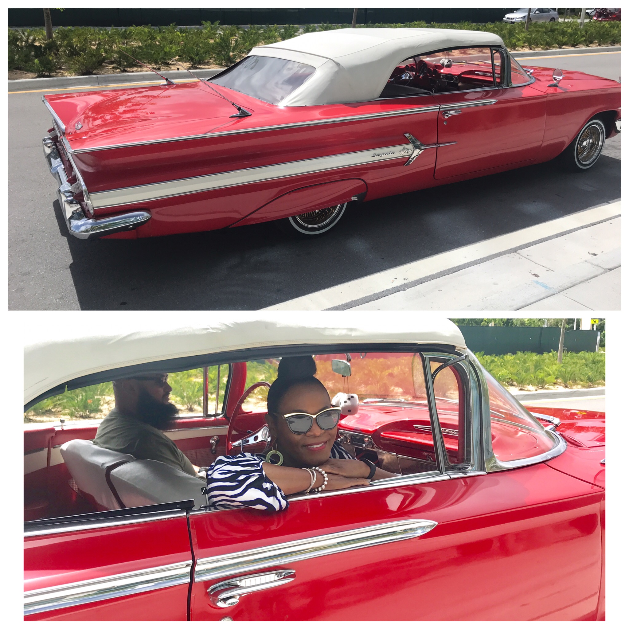 A Complimentary Ride in a 1961 Red Chevy Impala in Miami