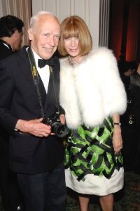 Bill Cunningham with Vogue, Anna Wintour when he received the Carnegie Hall Medal of Excellence at the Waldorf-Astoria