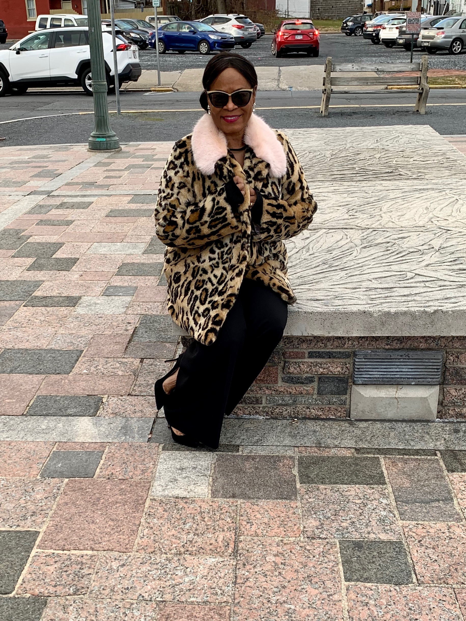 2019 Topshop Leopard Jacket With Pink Collar