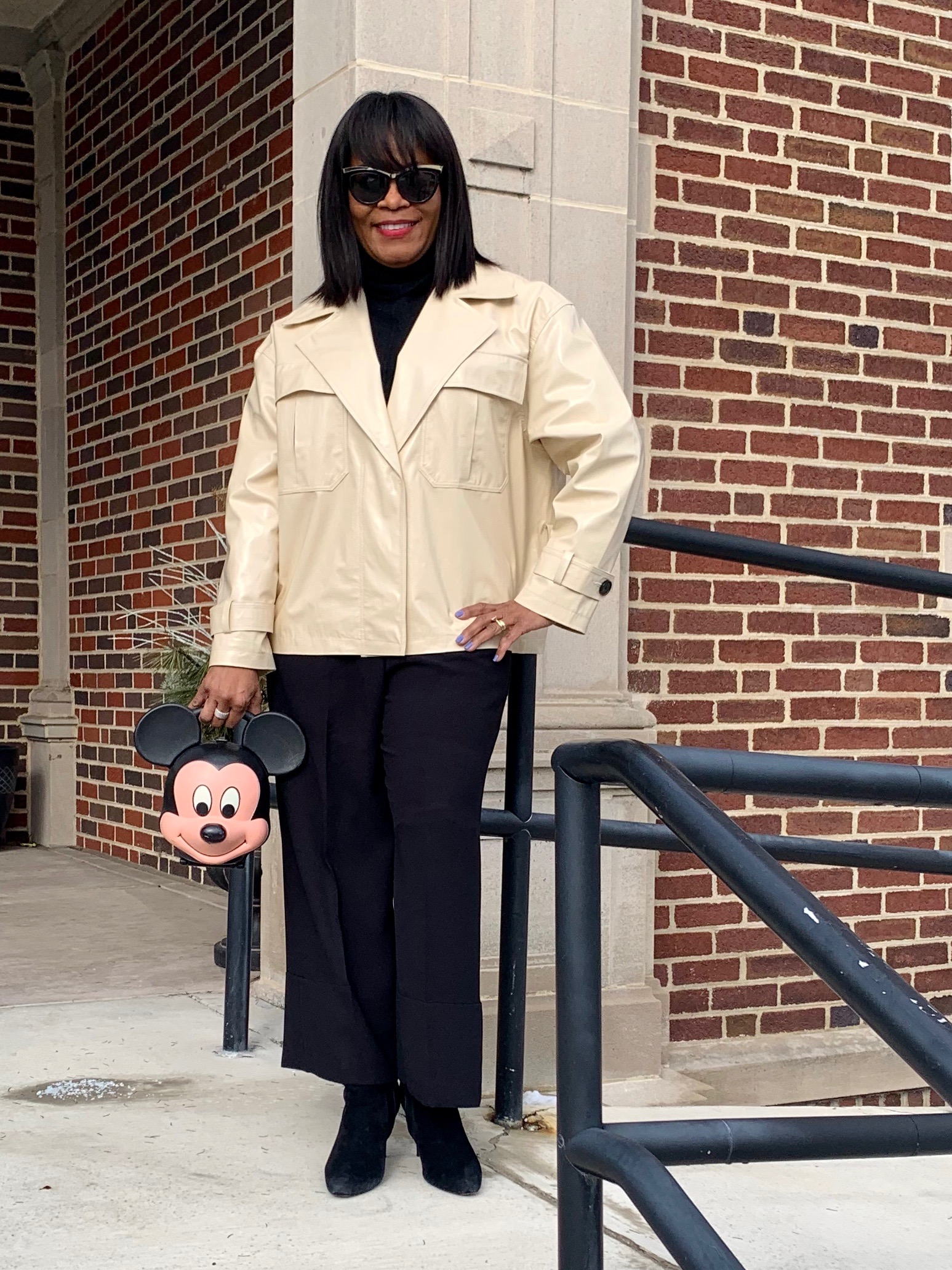 Frankie Shop PVC Pearl Jacket From Net-A-Porter and Mickey Mouse