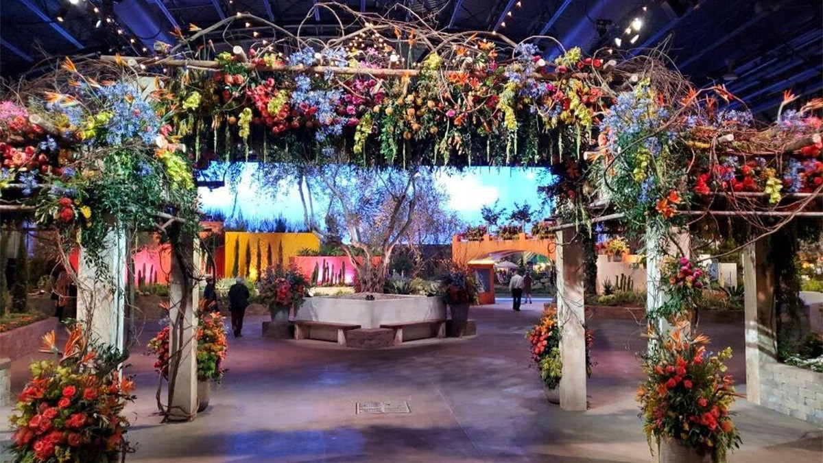 2020 Philadelphia Flower Show: Riviera Holiday, preview photo of main entrance