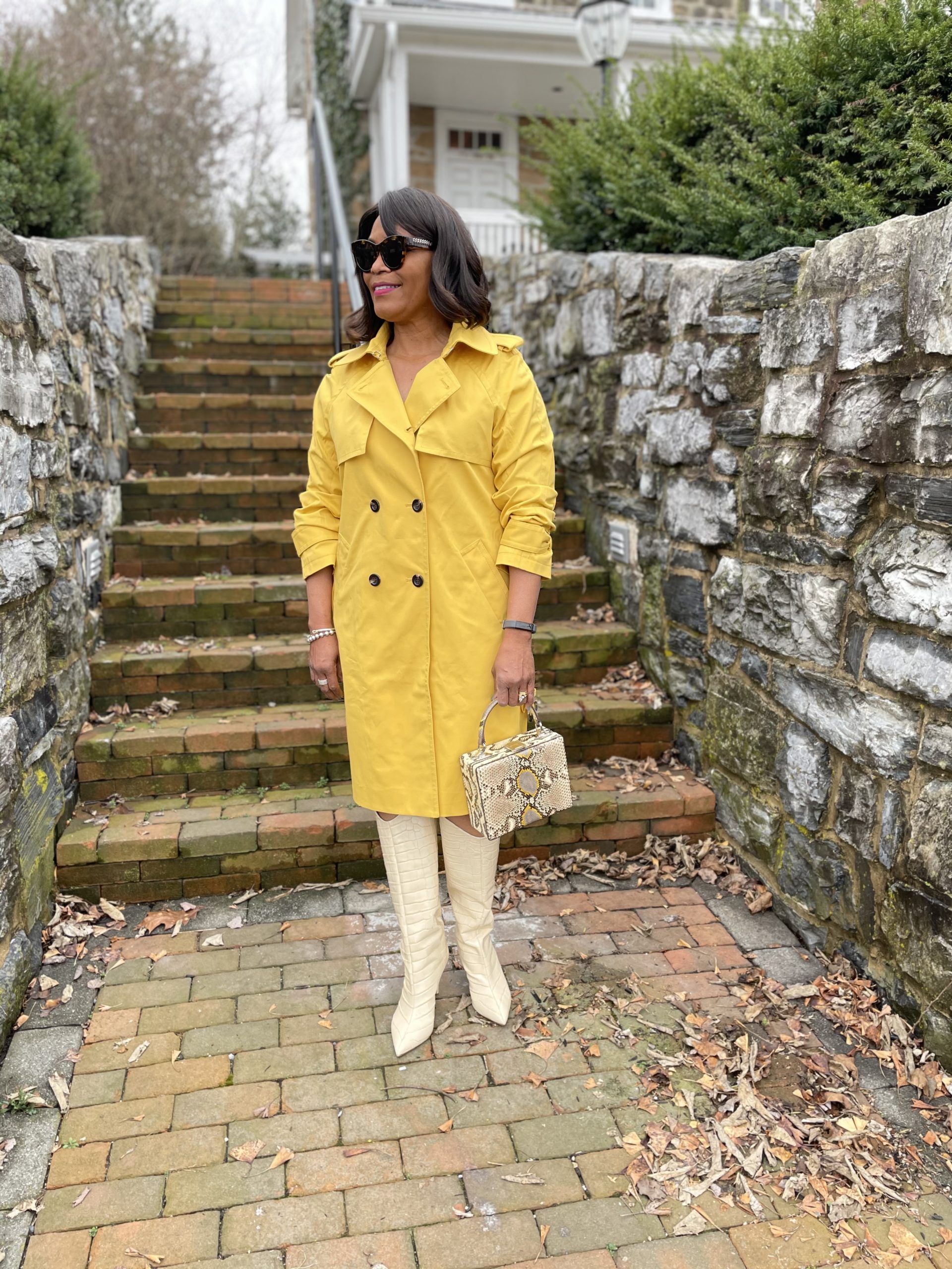 This Ann Taylor Twill Yellow Trench is helping to elevate a sunny perspective this spring.