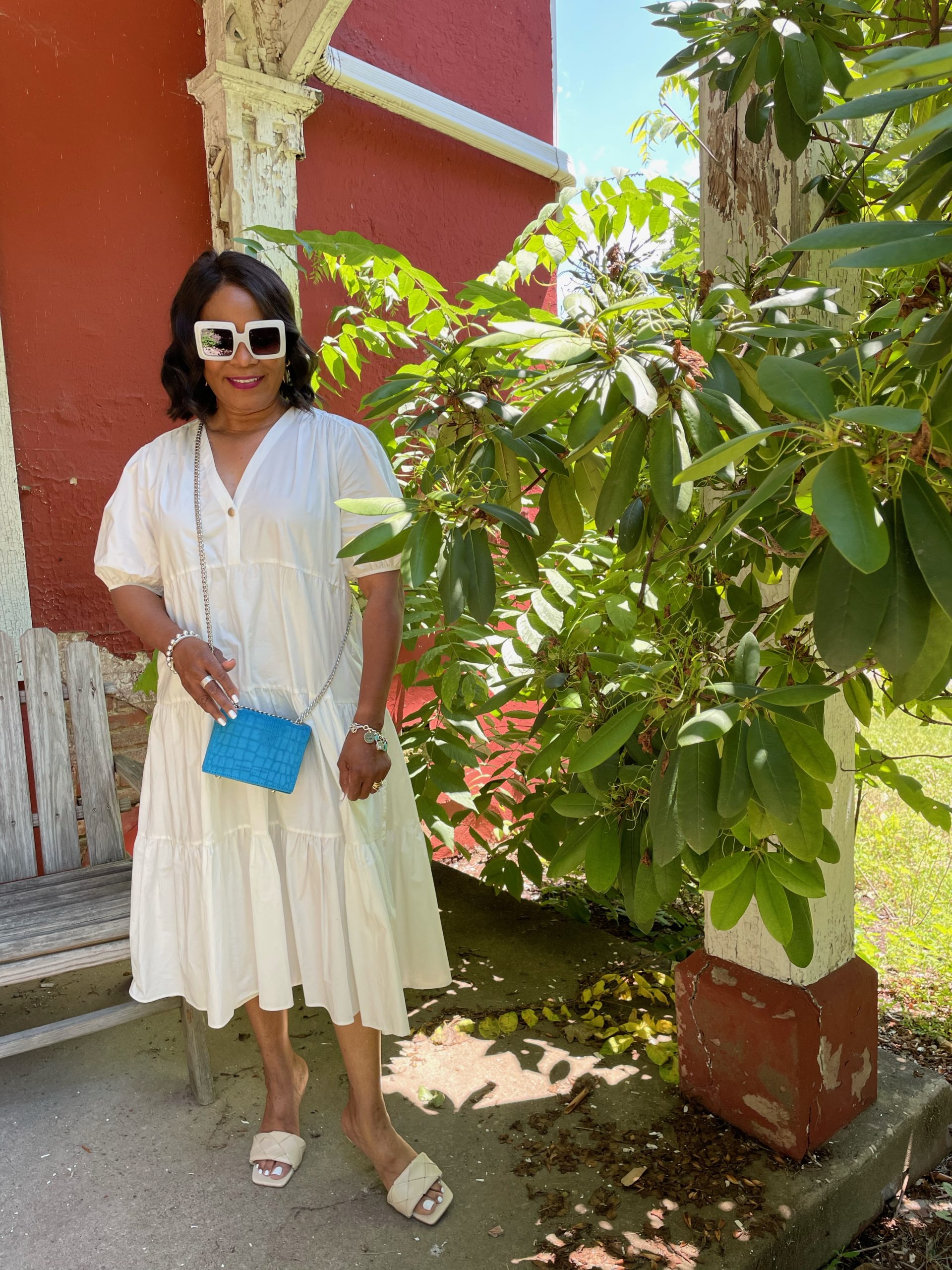 Over 60 Style: White Smock Dress 