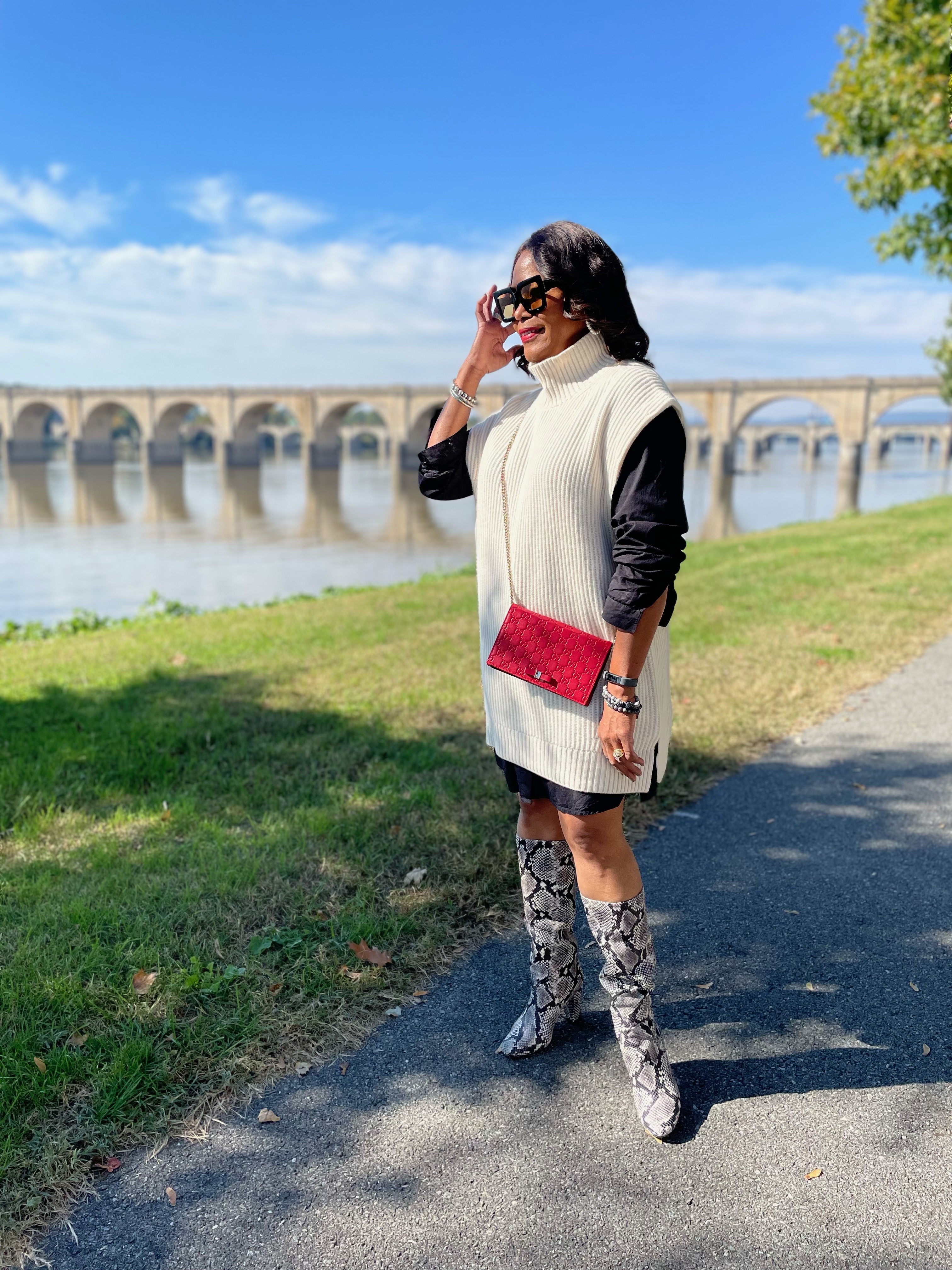 Faux Snake Skin Tall Boots from J.Crew 2019