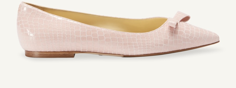 Sarah Flint "Natalie" Pink Snake-Embossed Nappa Flat, 20% donation from Sarah Flint to Touch,The Black Breast Cancer Alliance in the month of October