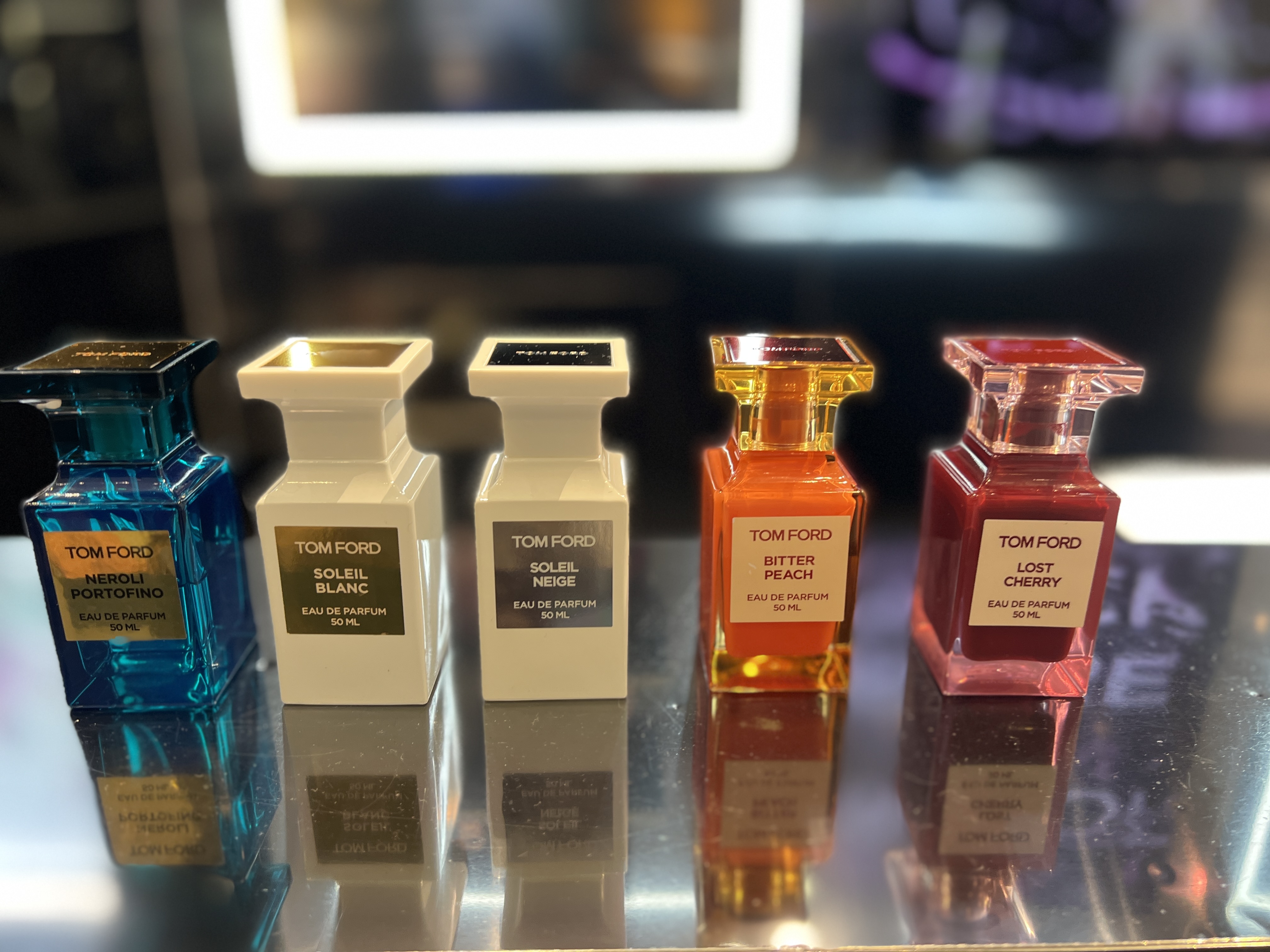 Tom Ford Parfum Display at Bloomingdales in NYC; Bloomingdale's offers a great weekend experience for unique shopping