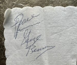 My George Benson Autograph from the Bijou Cafe in Philly