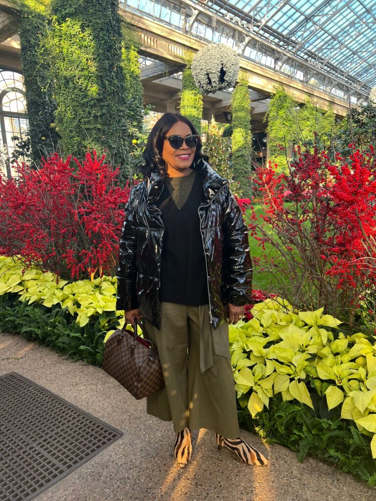 What I wore to Longwood Gardens Christmas Experience