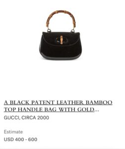 André Leon Talley's Gucci Bag Circa 200 sold at his estate auction at Christie's