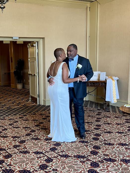 The couple were recommitted after their ceremony at the reception in the Starlight Terrace at the Hotel Hershey.