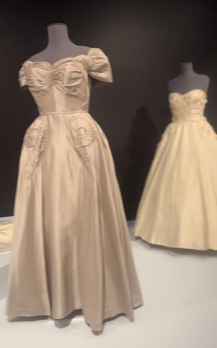 Two of the 40 Ann Lowe gowns featured at Winterthur Exhibit