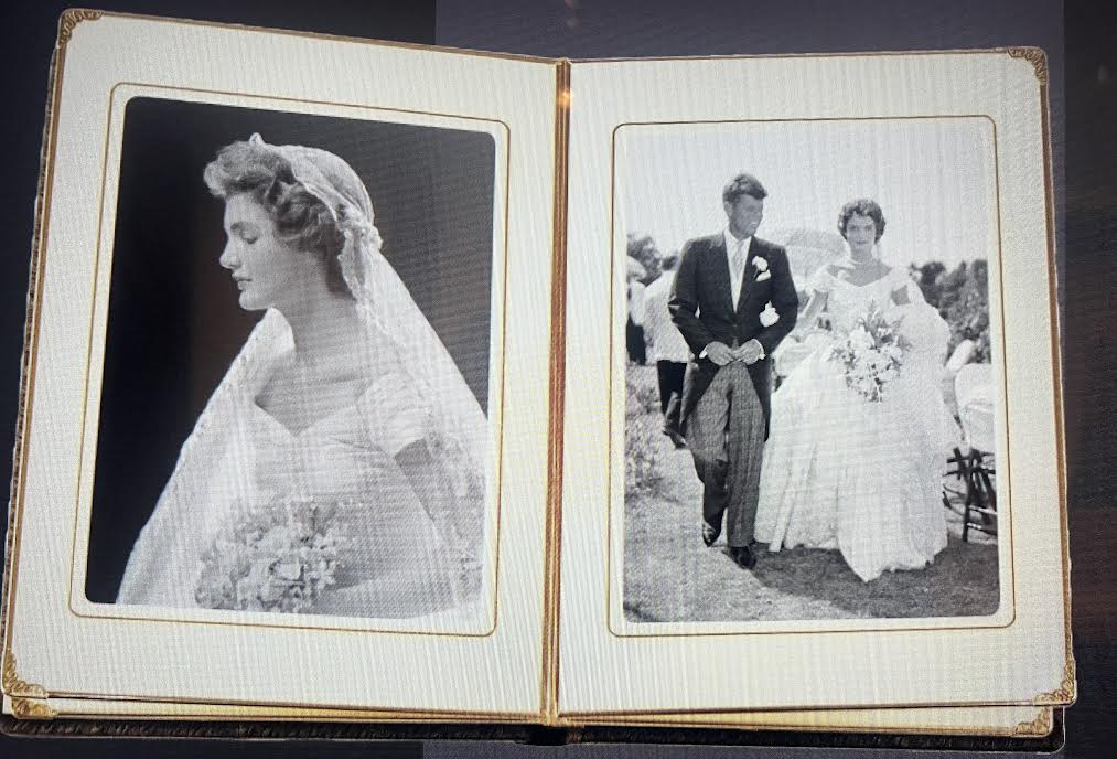 1953 Wedding photo of JFK and Jacqueline Bouvier Kennedy in 1953 at Winterthur exhibit