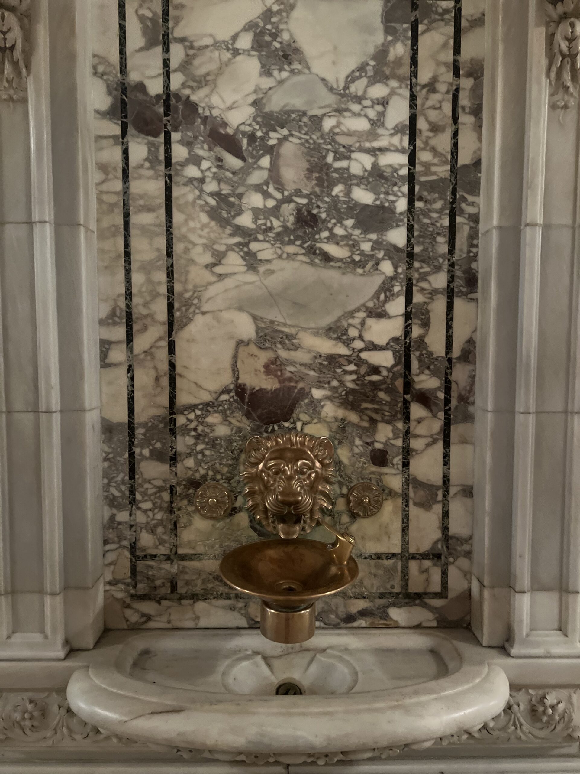 Marble ornate Water Fountain inside the New York Public Library Main Branch
