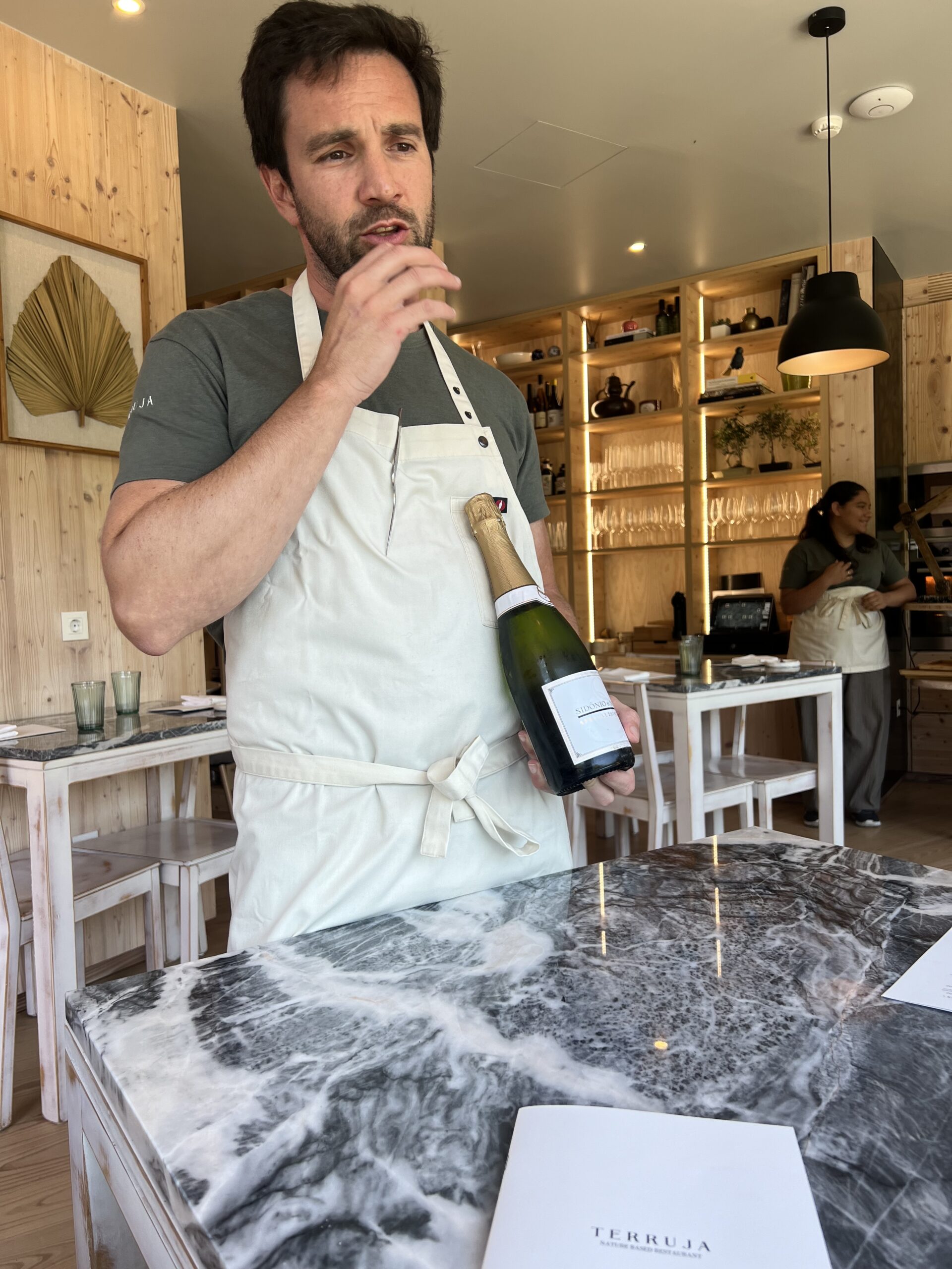 Chef Diogo Caetano at Terruja Restaurant in Alvados