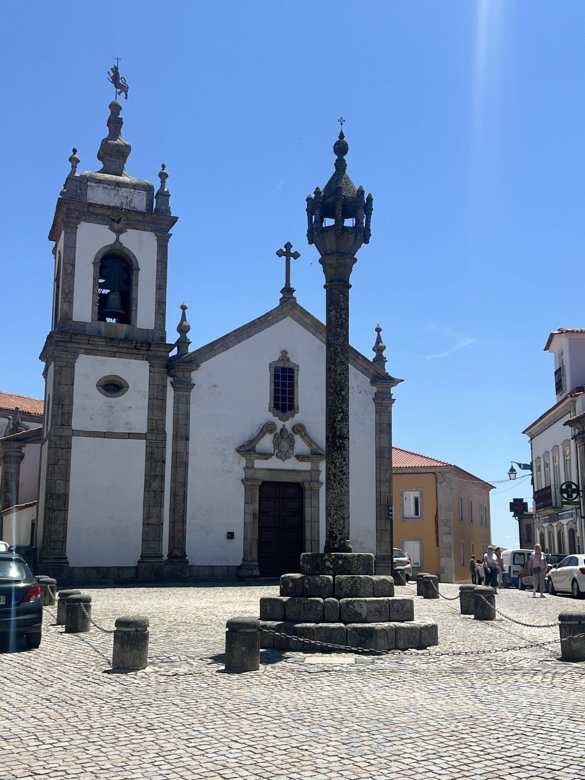 Trancoso, center of town with church and pillory.