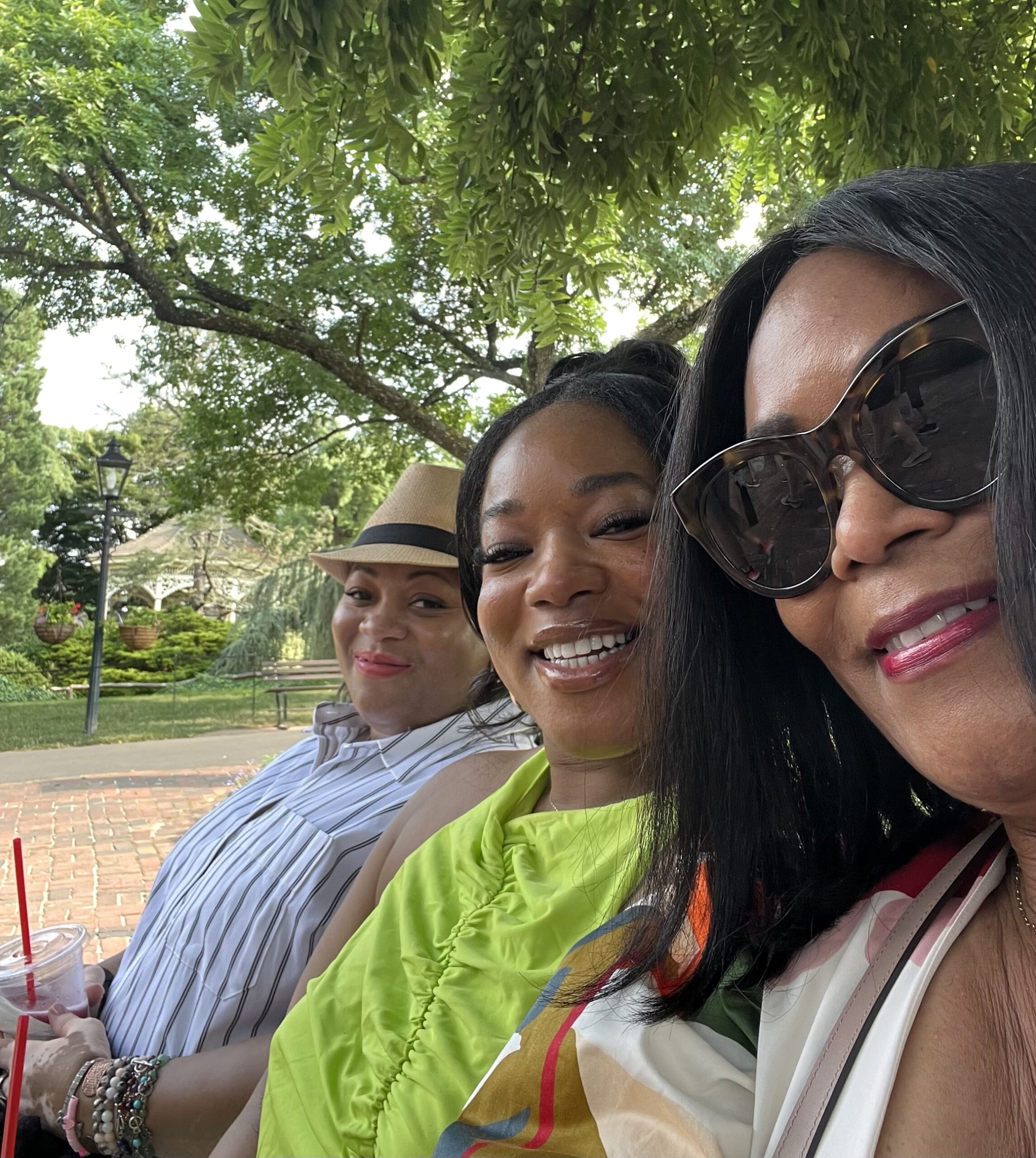 Sisters and niece visiting Peddler's ViIlage in July