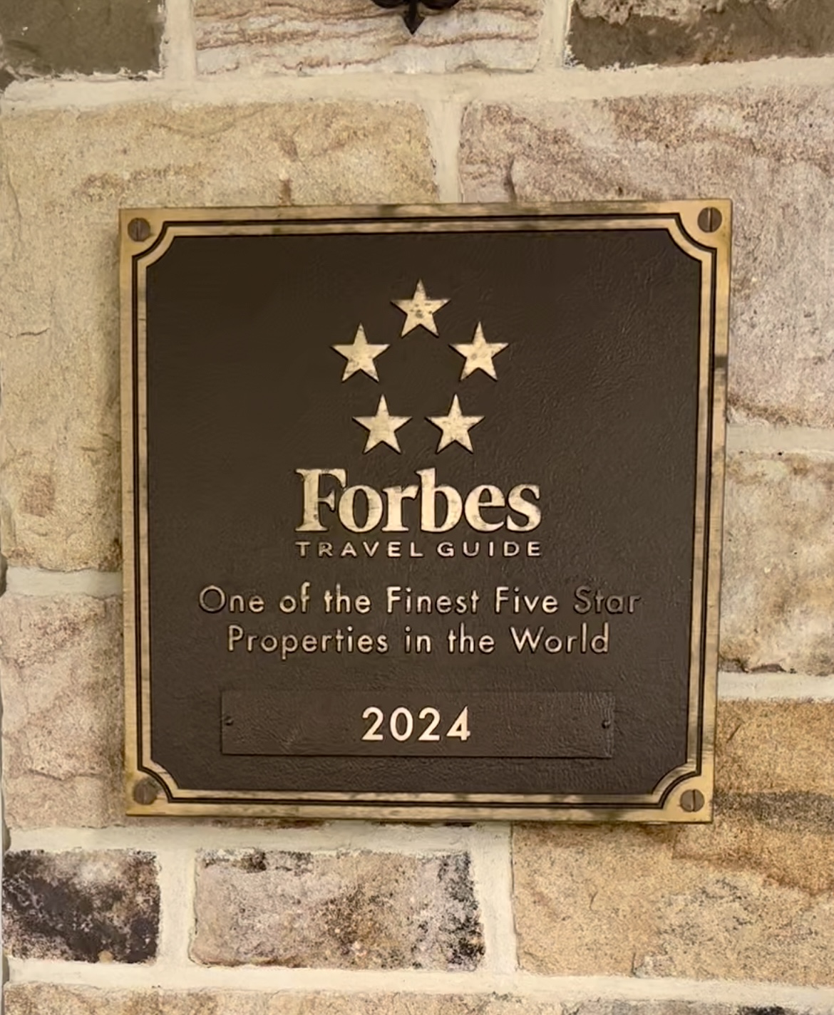 Forbes Five Star Designation for accommodations, spa and dining