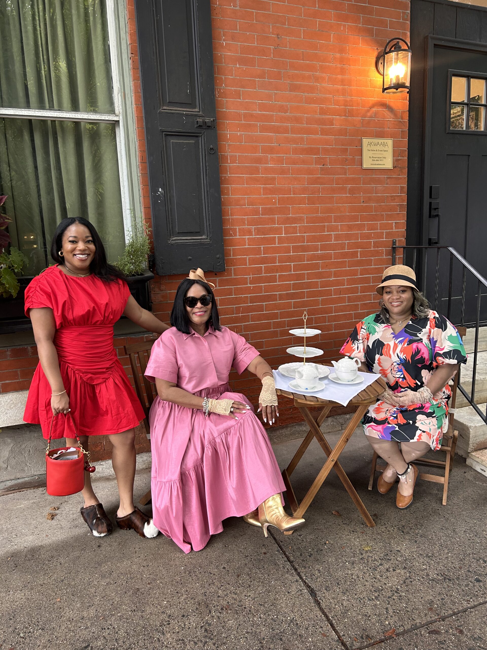 My daughter, sister and I, afternoon tea in historic Powelton VIllage