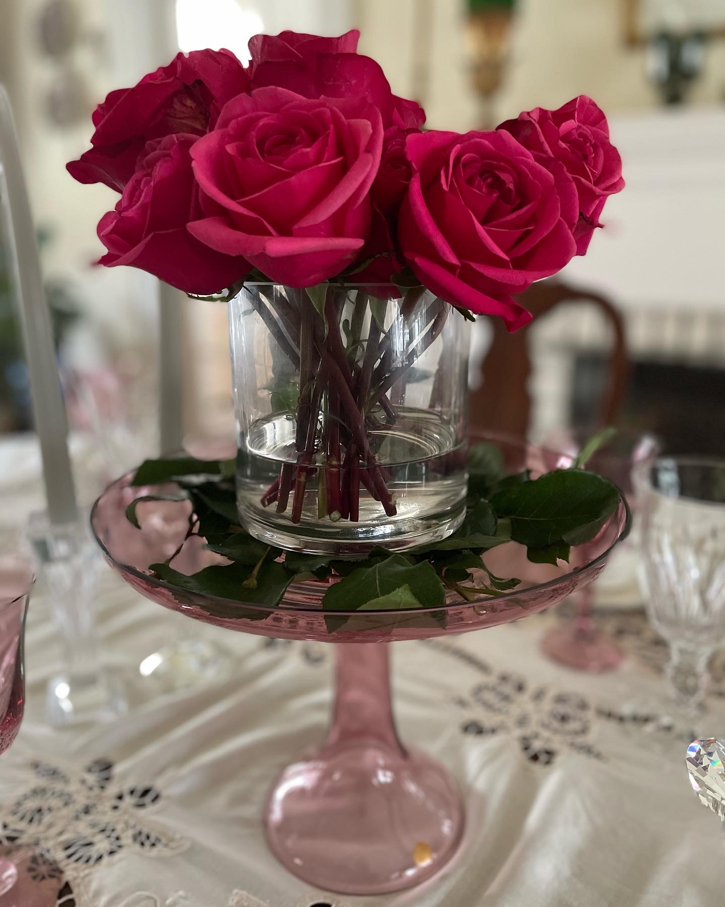 The Black-Owned female-led Estelle Colored Glass. The cake plate