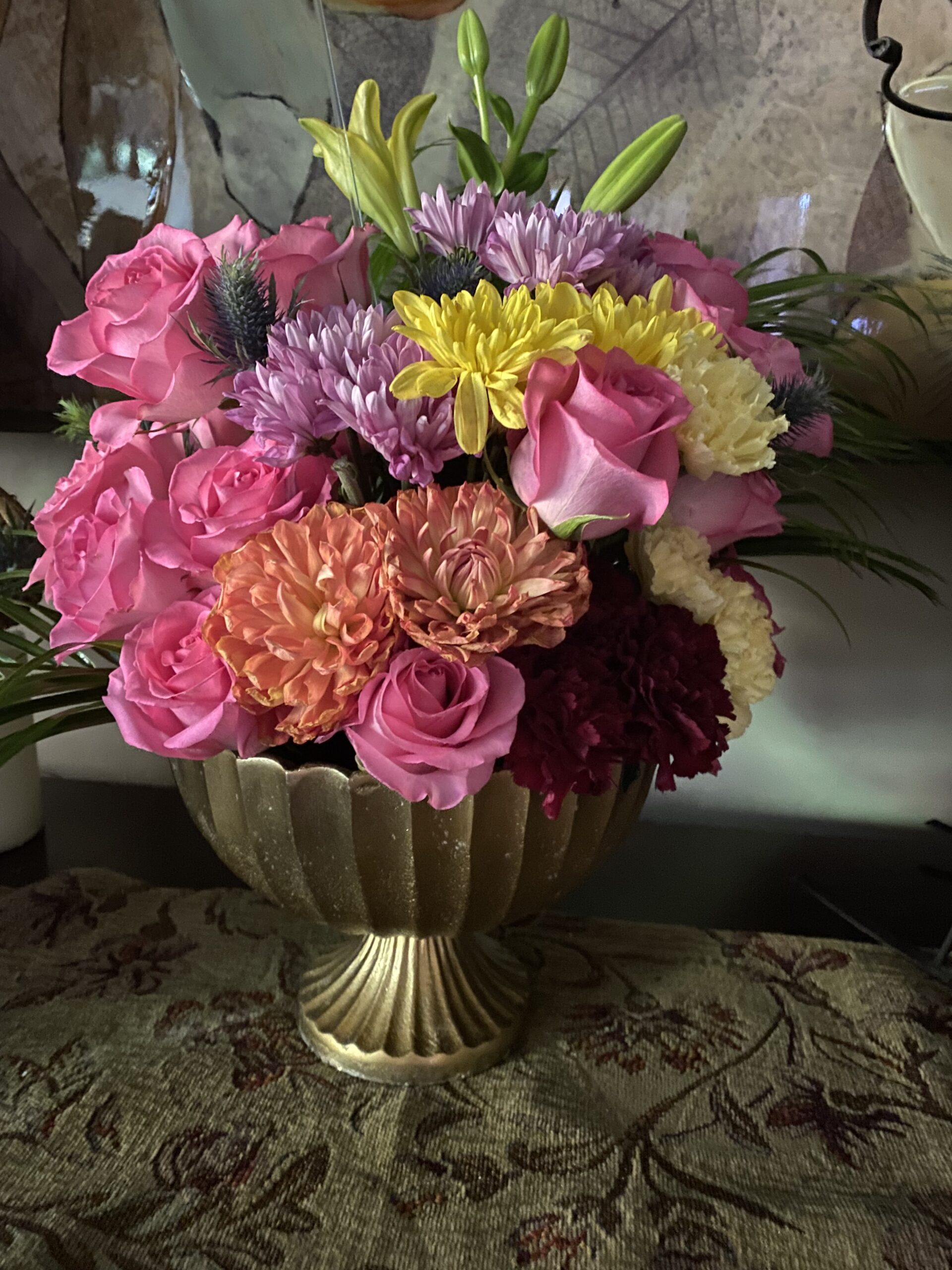 The Black-owned female-led Tissarose Flowers. A Delivered arrangement to a family member in the Philly area